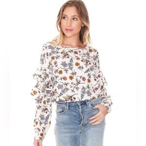 Sanctuary Tilly Flounce Long Sleeve Blouse Top size XS
